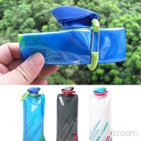 Girl12Queen 700ml Reusable Foldable Flexible Water Bottle Pouch Bag Camping Hiking Tool   